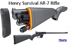 Specifically designed for reliable service in tough, rugged environments, the Henry� US Survival AR-7 Semi-Auto Rimfire Rifle has been carried by bush pilots and backpackers for decades. The AR-7 quickly and easily breaks down to store inside the floating buttstock to stow in the trunk of a vehicle, in a duffle bag, or anywhere one might need a rifle in an emergency. 